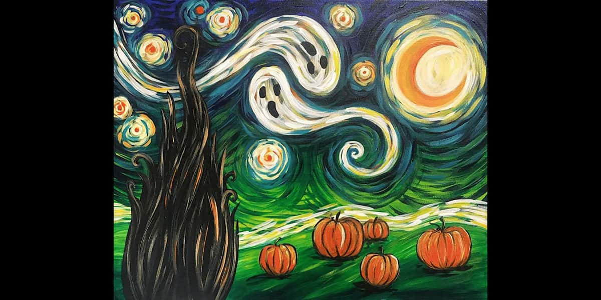 Van Gogh's Starry Night - Halloween - Paint and Sip in Chicago | Classpop!